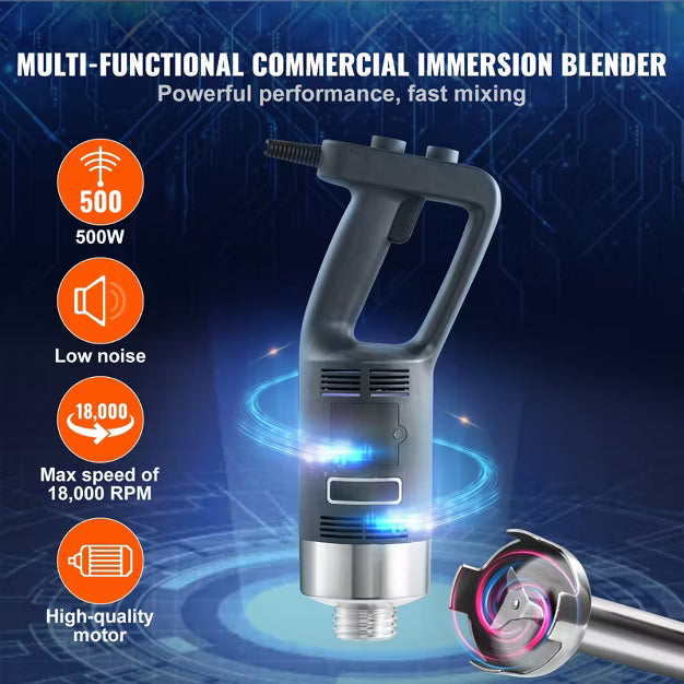 Immersion Blender – Blender, 500 Watt Heavy Duty Hand Mixer – Stainless Steel