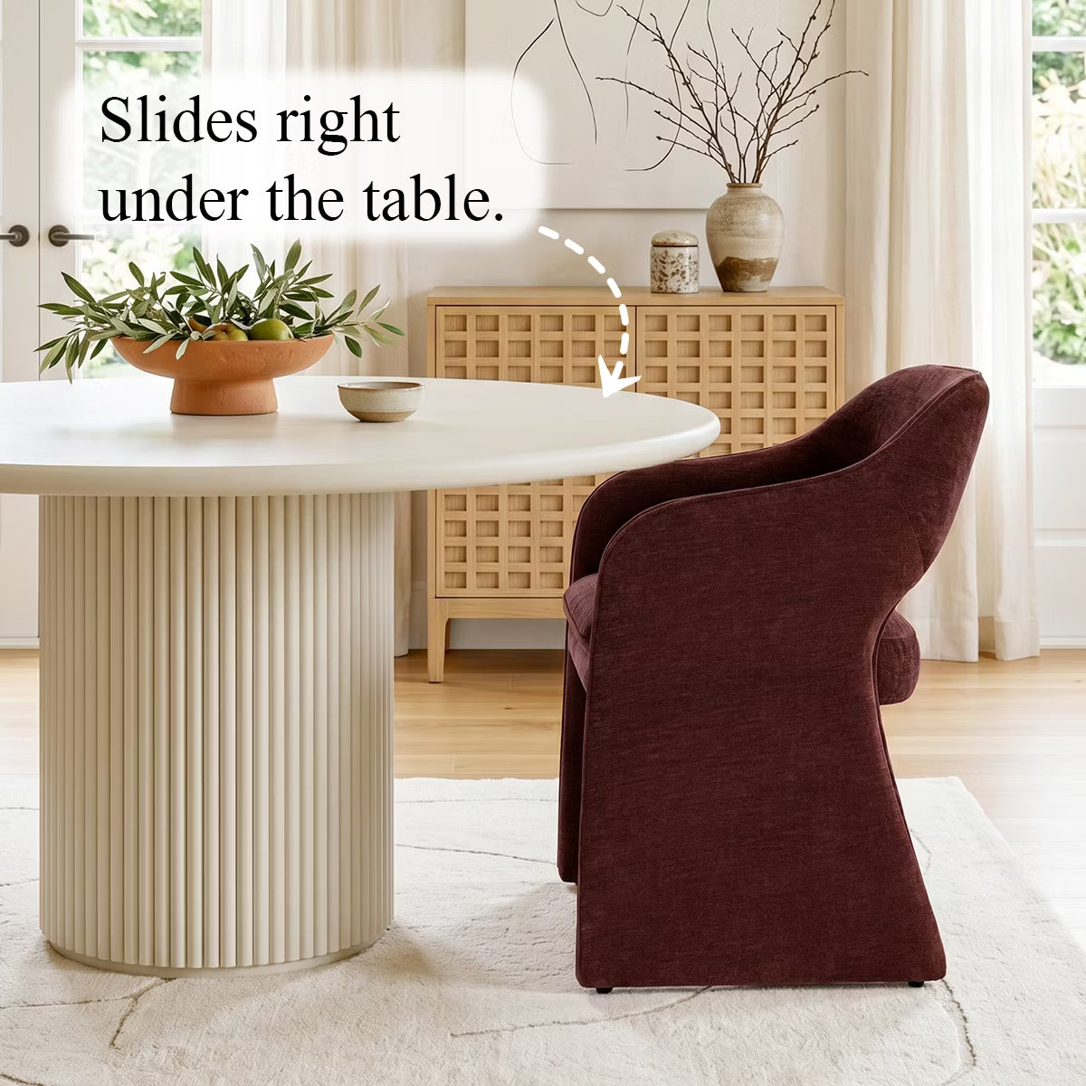 Modern Dining Chairs Set of 6, Fully Upholstered Brie Chenille Kitchen Chairs