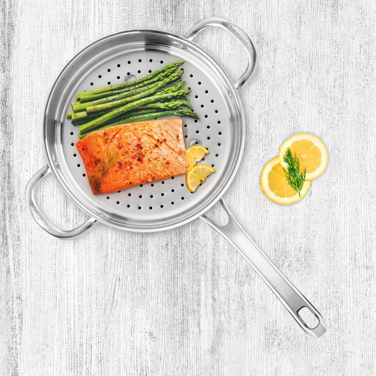 Saucepan – 3.5qt Saute & Steamer Set – Silver