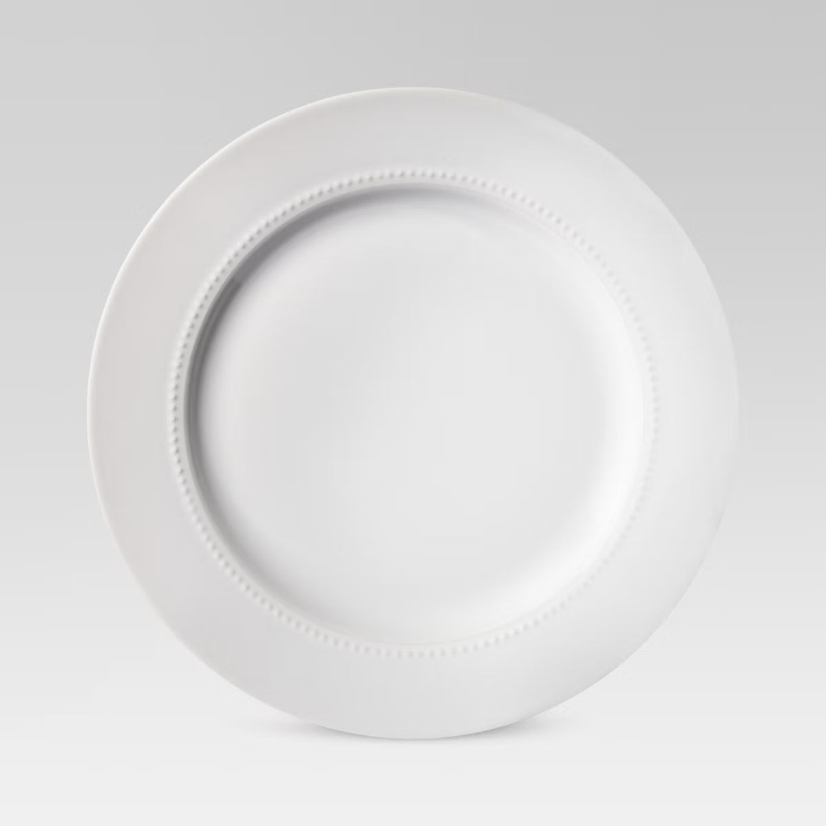 Plate – 11" Porcelain Beaded Rim Dinner Plate – White