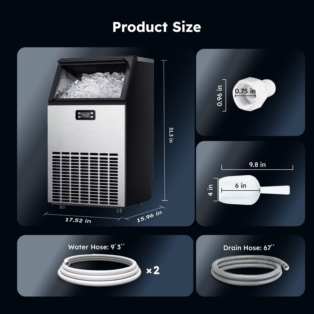 Ice Maker – 150 Lbs./24H Ice Maker, Household & Commercial – Copper