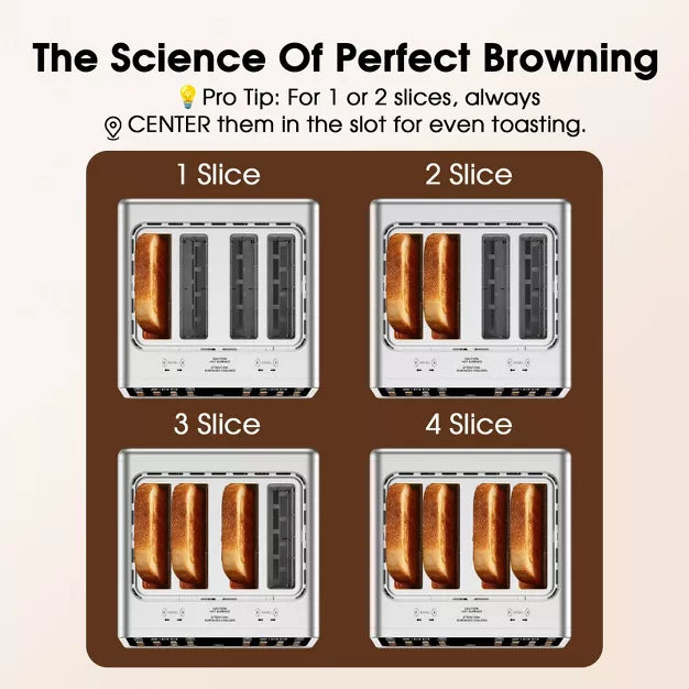 Toaster – 4 Slice Smart Touchscreen Toaster – White