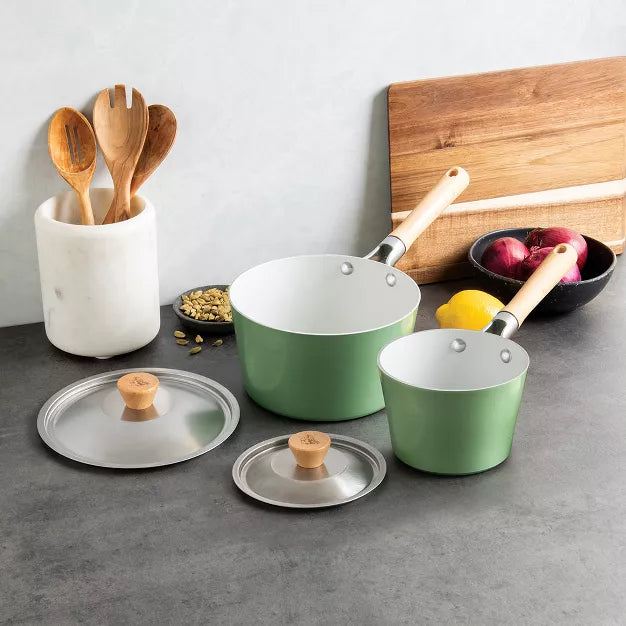 Cookware Set – Cookware 4 Piece Saucepan Set – Green