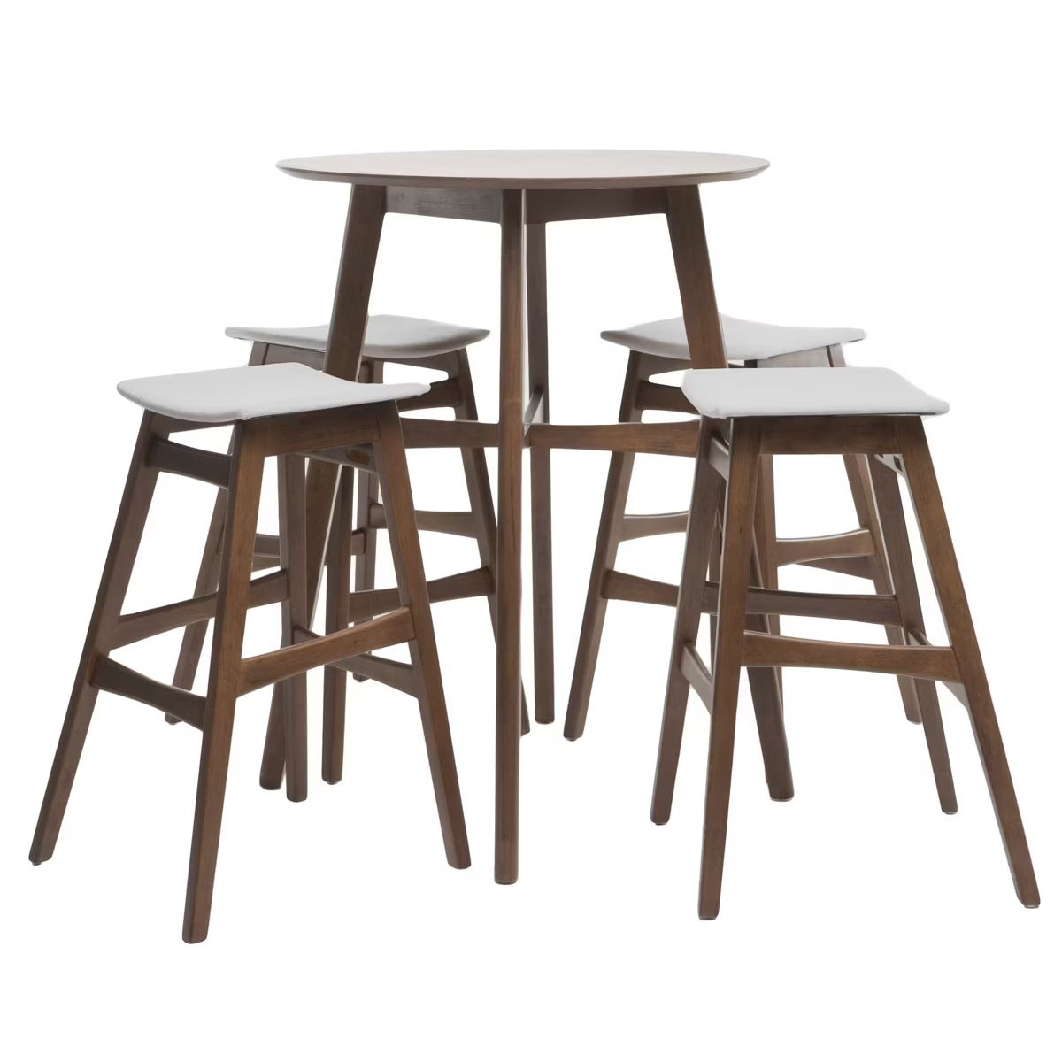 Century Modern Fabric Upholstered 5 Piece Bar Set