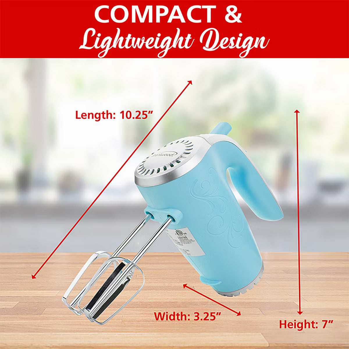 Hand Mixer – Lightweight 5-Speed Electric Hand Mixer – Sky Blue