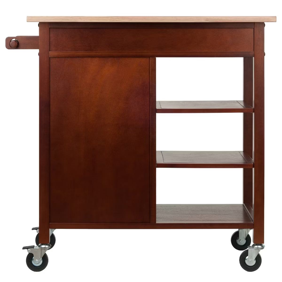 Kitchen Cart – Culinvaro Marissa Kitchen Cart Walnut - Winsome: Solid Beechwood Top