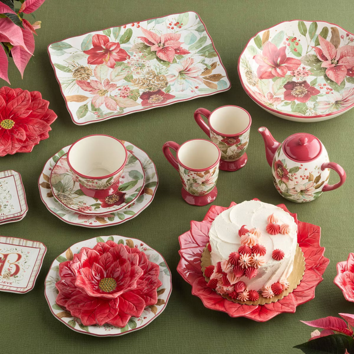 Dinner Plate – Culinvaro (Set of 4) 11" Winter Blooms Dinner Plates