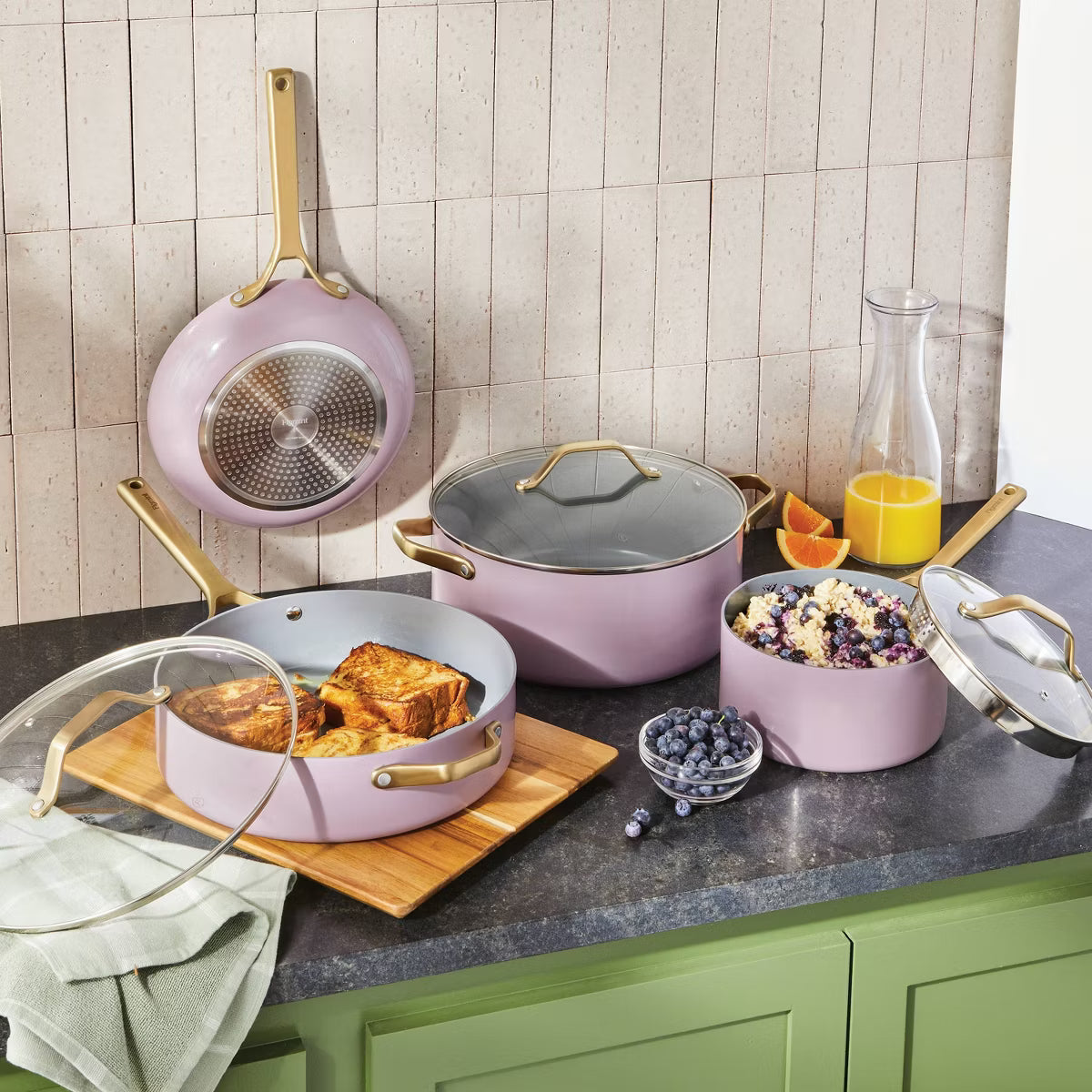 Cookware Set – 7pc Nonstick Ceramic Coated Aluminum Cookware Set – Lavender