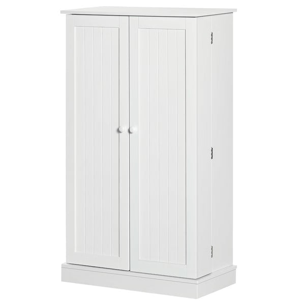 Pantry Cabinet – Culinvaro 41" Modern Kitchen Pantry Freestanding Storage Cabinet with Double Doors Adjustable Shelves for Living Room - White