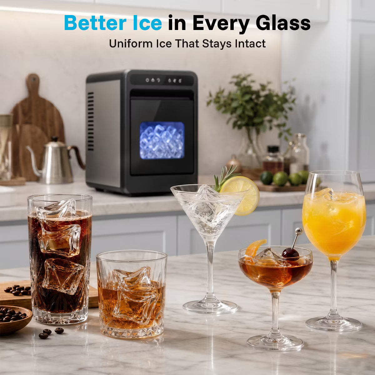 Ice Maker – Ice Maker, 8PCS Solid Nugget Ice – Clear
