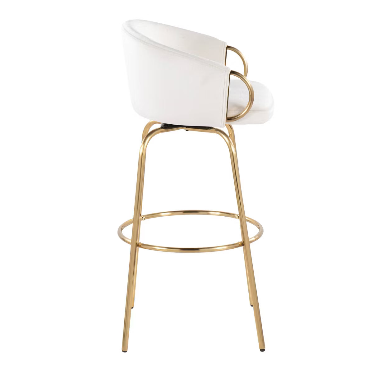 Set of 2 Claire Barstools Gold/Cream