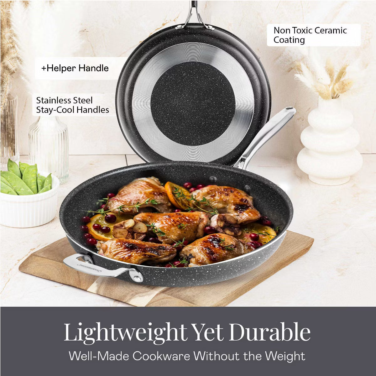 Skillet – 14” Ceramic Nonstick Skillet – Black