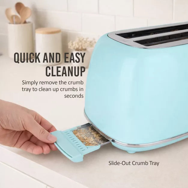Toaster – Classic Retro 2-Slice Toaster – Aqua