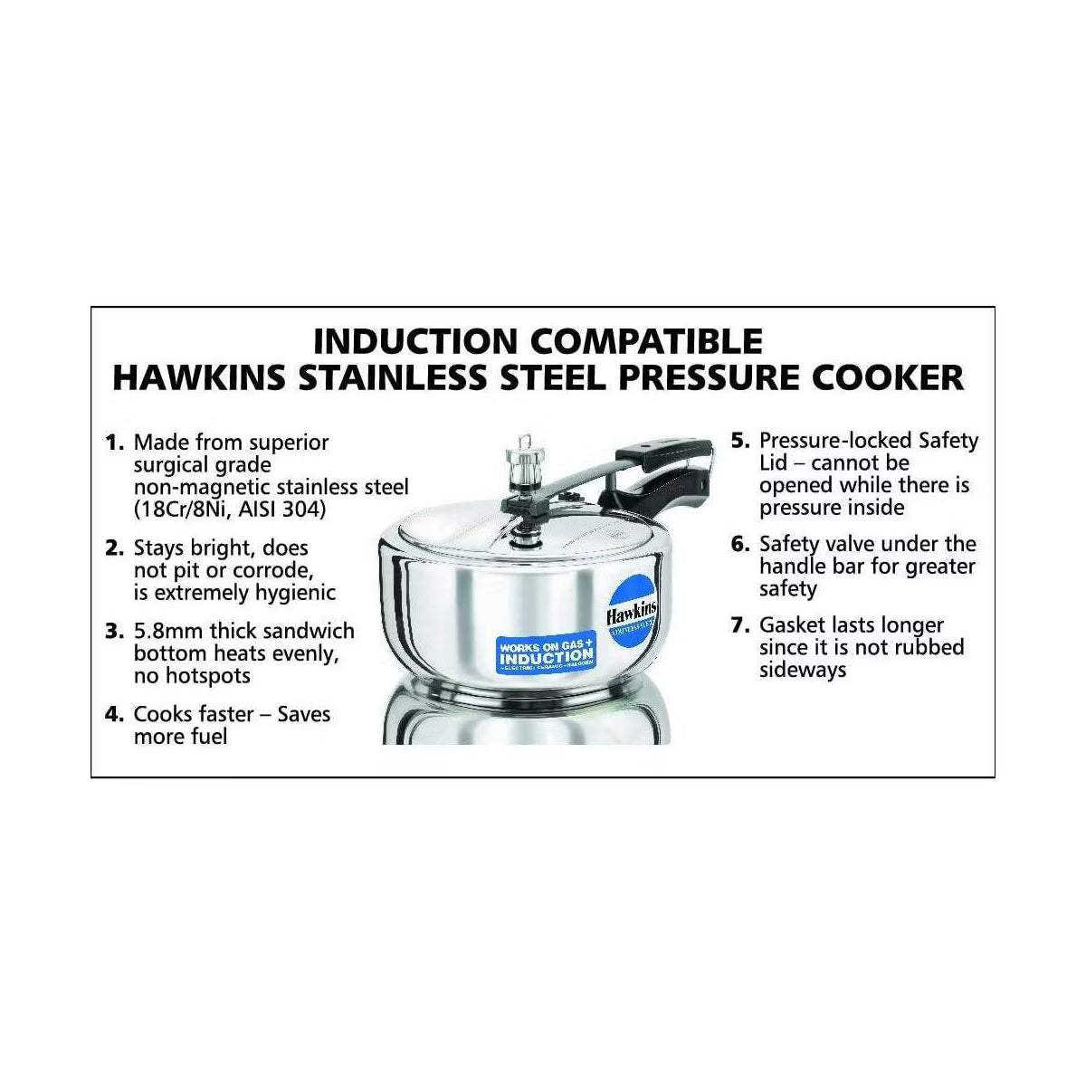Pressure Cooker – 3L Wide Pressure Cooker – Silver