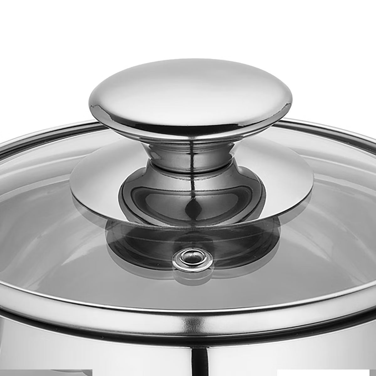 Stock Pot – Mini Stockpot w/ Glass Lid, 0.7 qt., 4.75-Inch Diameter – White