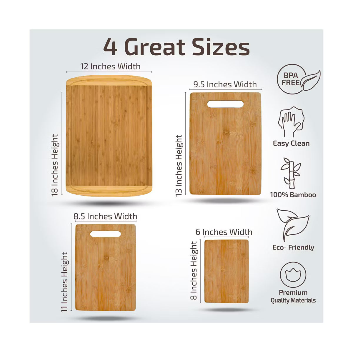 Cutting Board – Culinvaro Cutting Board Set, 3-Piece Wooden Chopping & Serving Tray for Food Prep