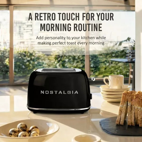 Toaster – Classic Retro 2-Slice Toaster – Black