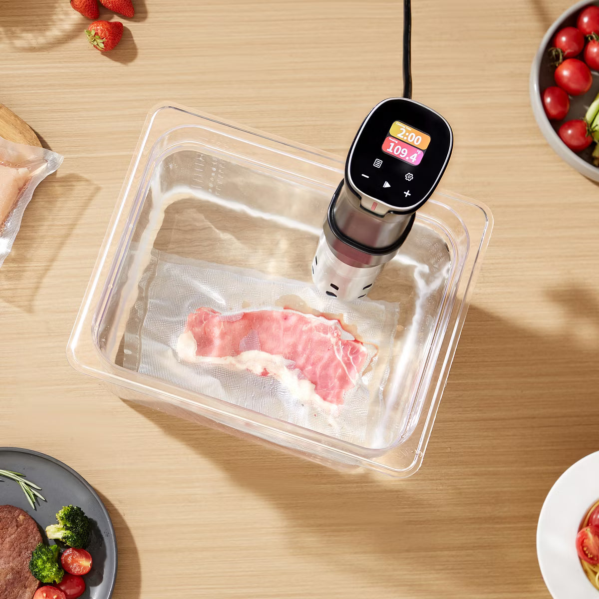Slow Cooker – Precision Cooker, 1100W Sous-Vide Cooking Machine – Stainless Steel