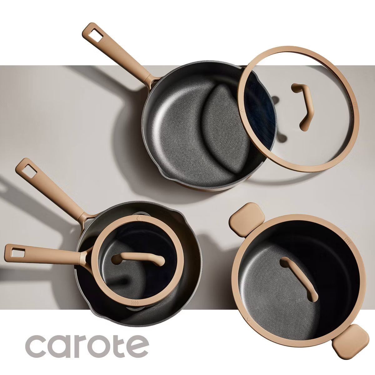 Cookware Set – 21pc Nonstick Cookware Set Taupe – Taupe