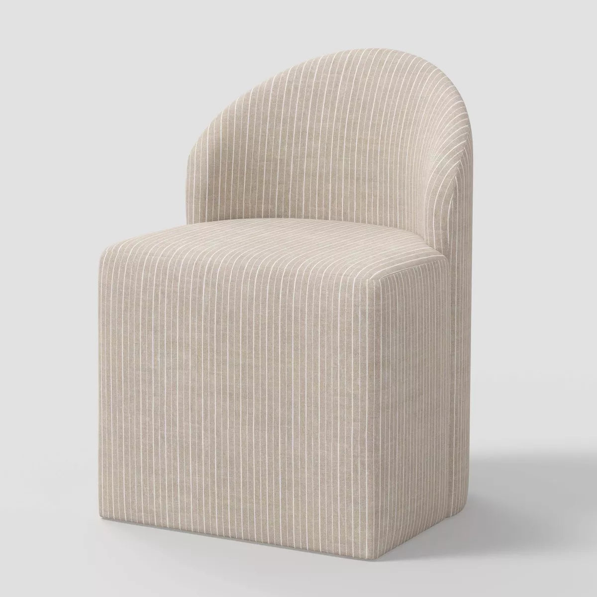 Ella Upholstered Tub Dining Chair in Pinstripe