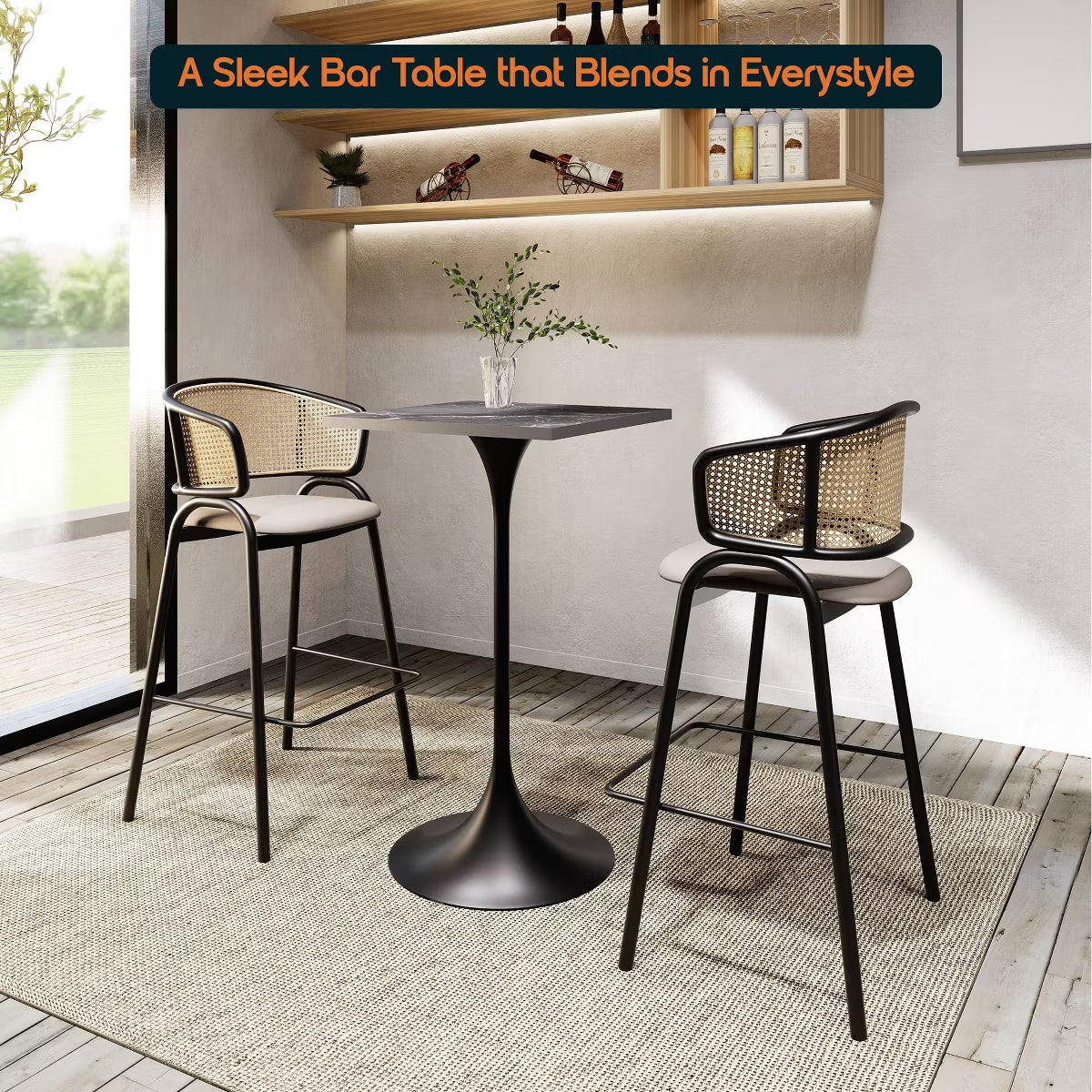 Verve 24" Square Bar Height Dining Table