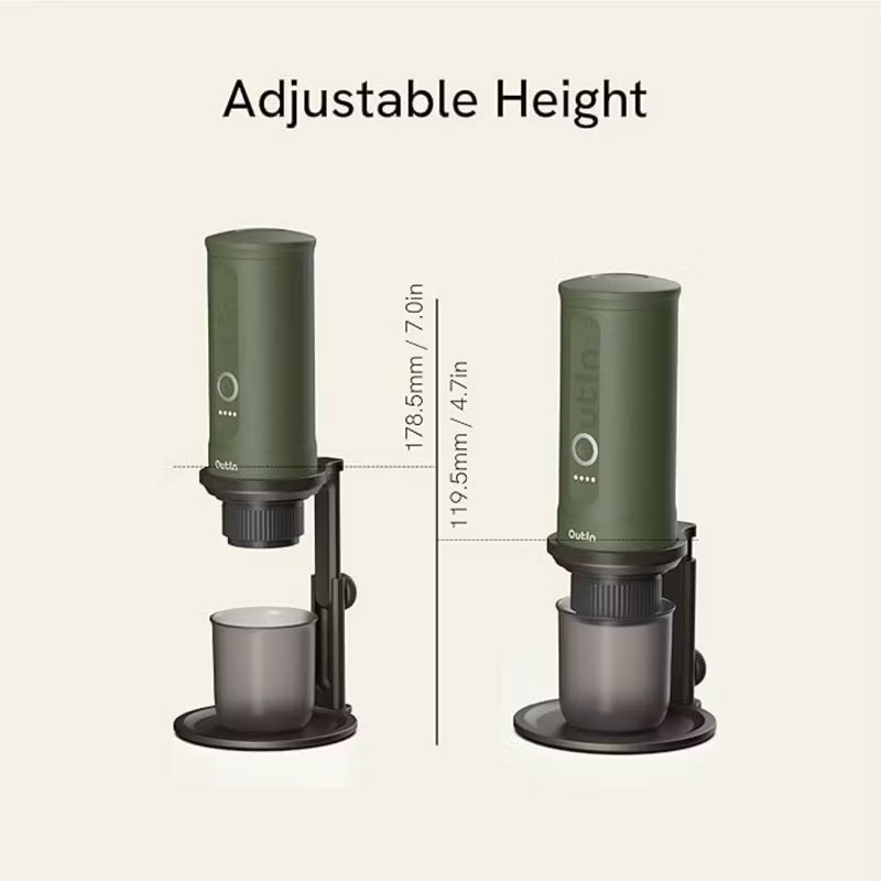 Nano Portable Electric Espresso Machine with Universal Coffee Stand – Forest Green
