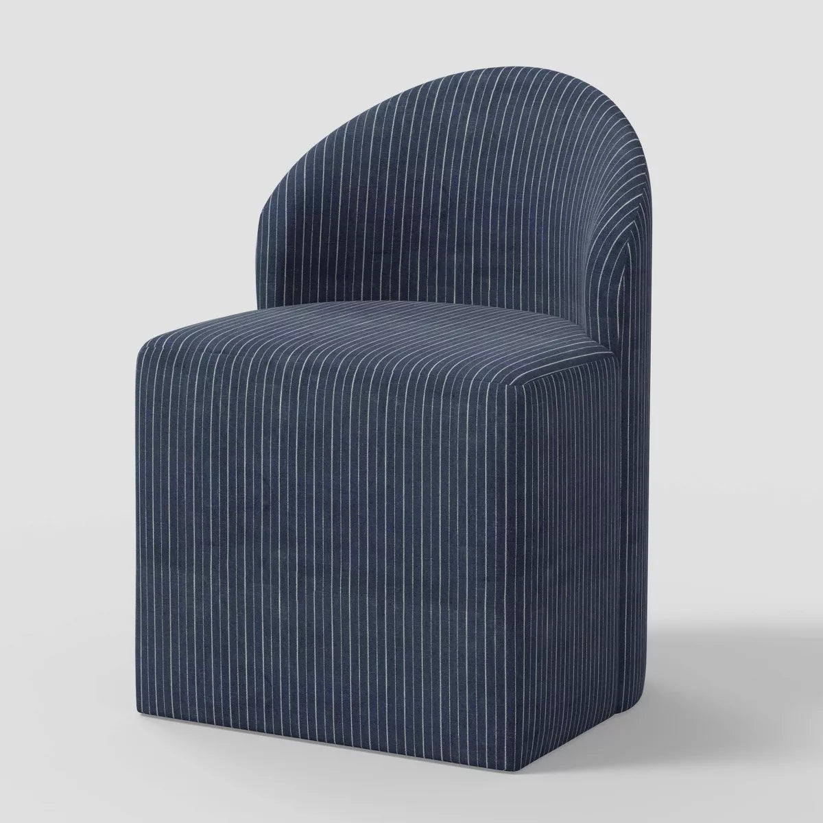 Ella Upholstered Tub Dining Chair in Pinstripe