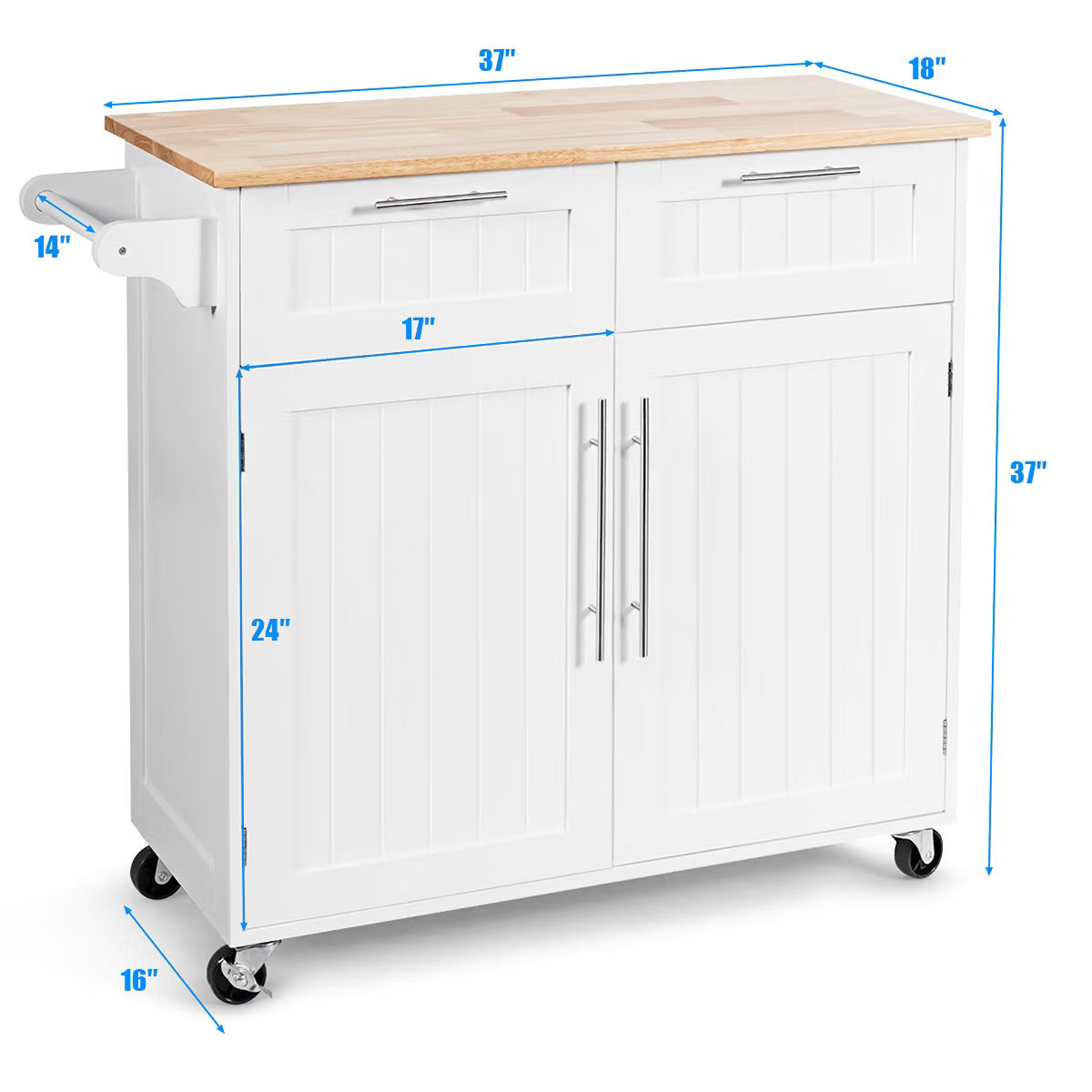 Kitchen Cart – Culinvaro Rolling Kitchen Cart Island Heavy Duty Storage Brown Trolley Cabinet Utility Modern