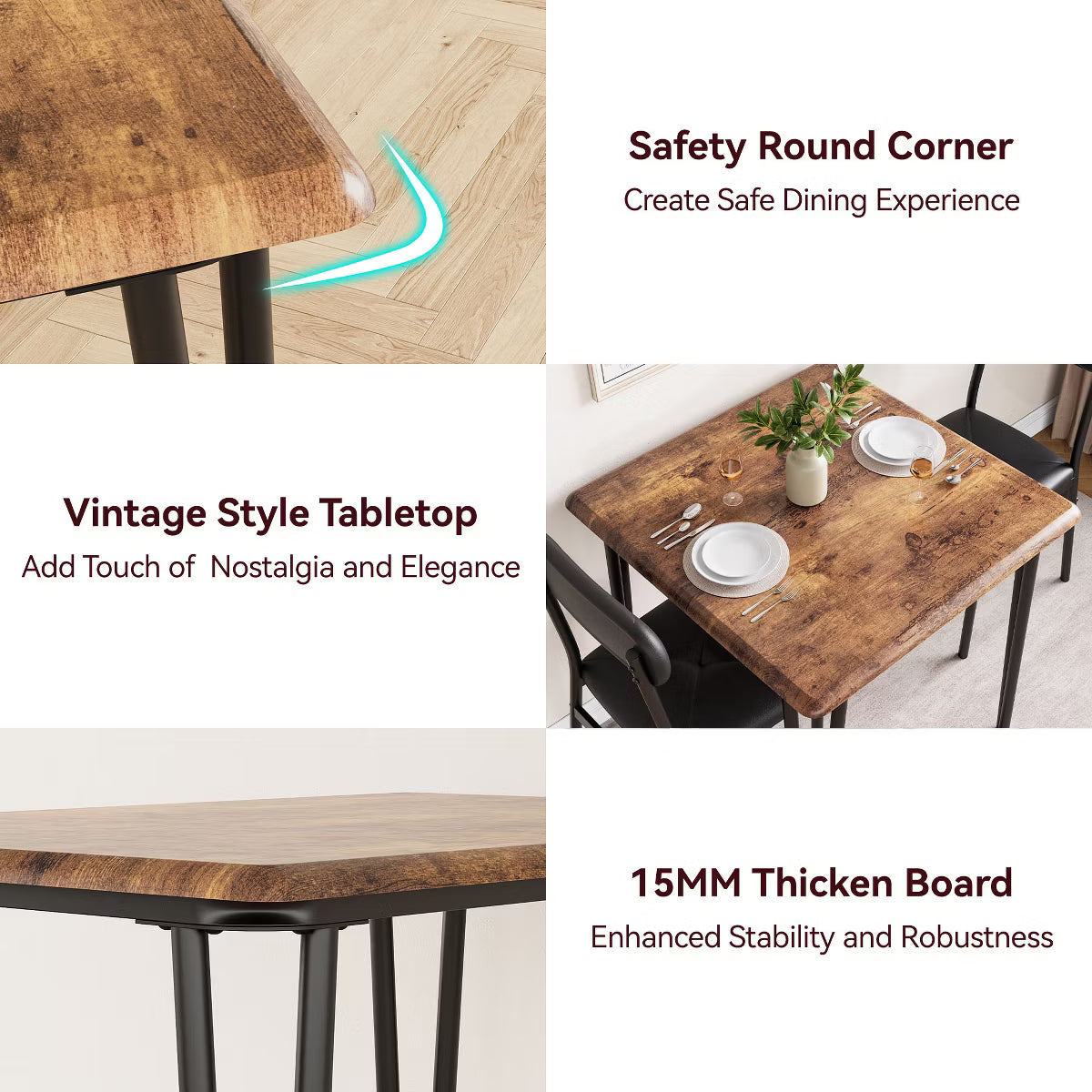 Kitchen dining table set of 2 Small Square Kitchen Dining Tables Set