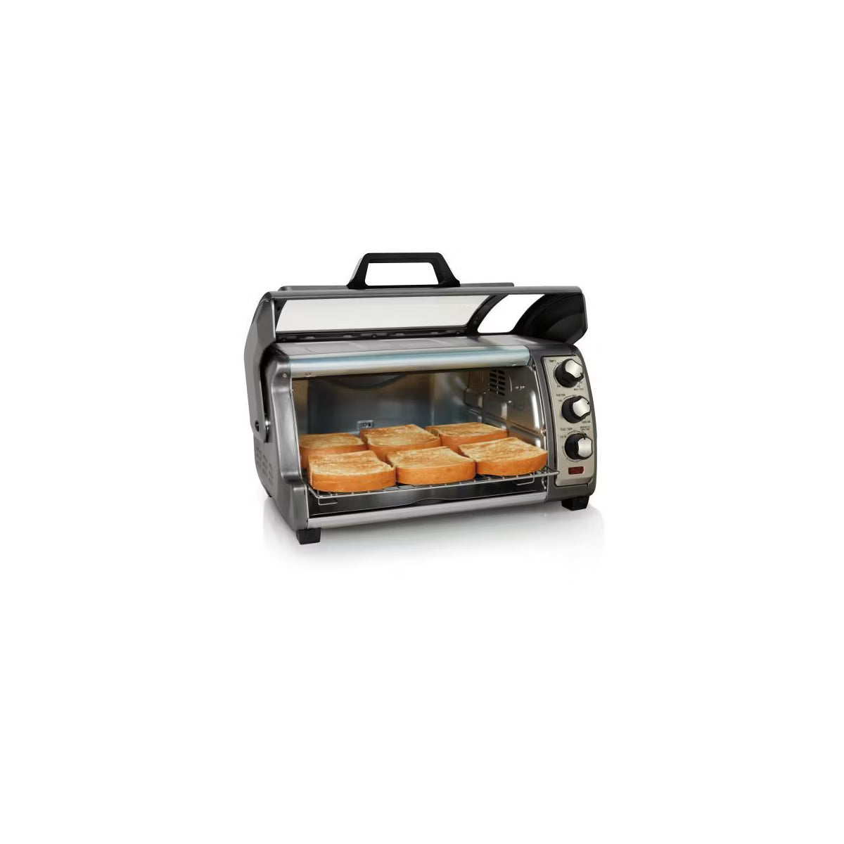 Toaster Oven – Roll-Top Door Easy Reach Toaster Oven – Gray