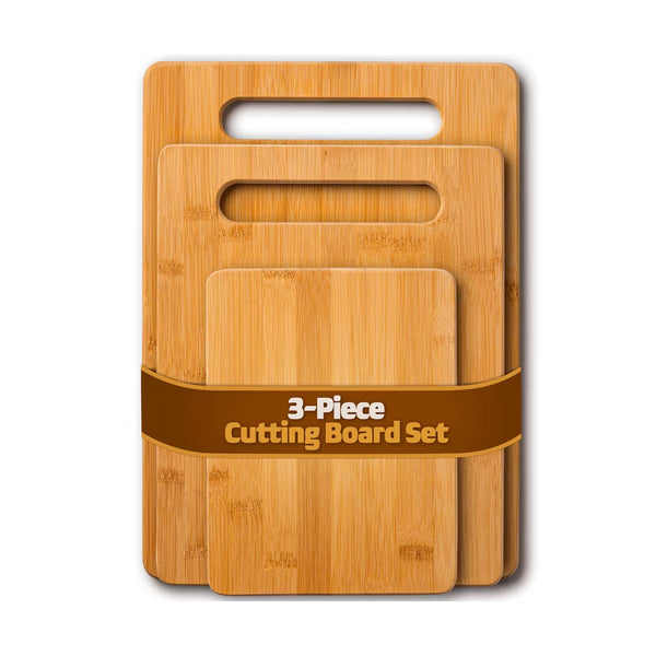 Cutting Board – Culinvaro Cutting Board Set, 3-Piece Wooden Chopping & Serving Tray for Food Prep