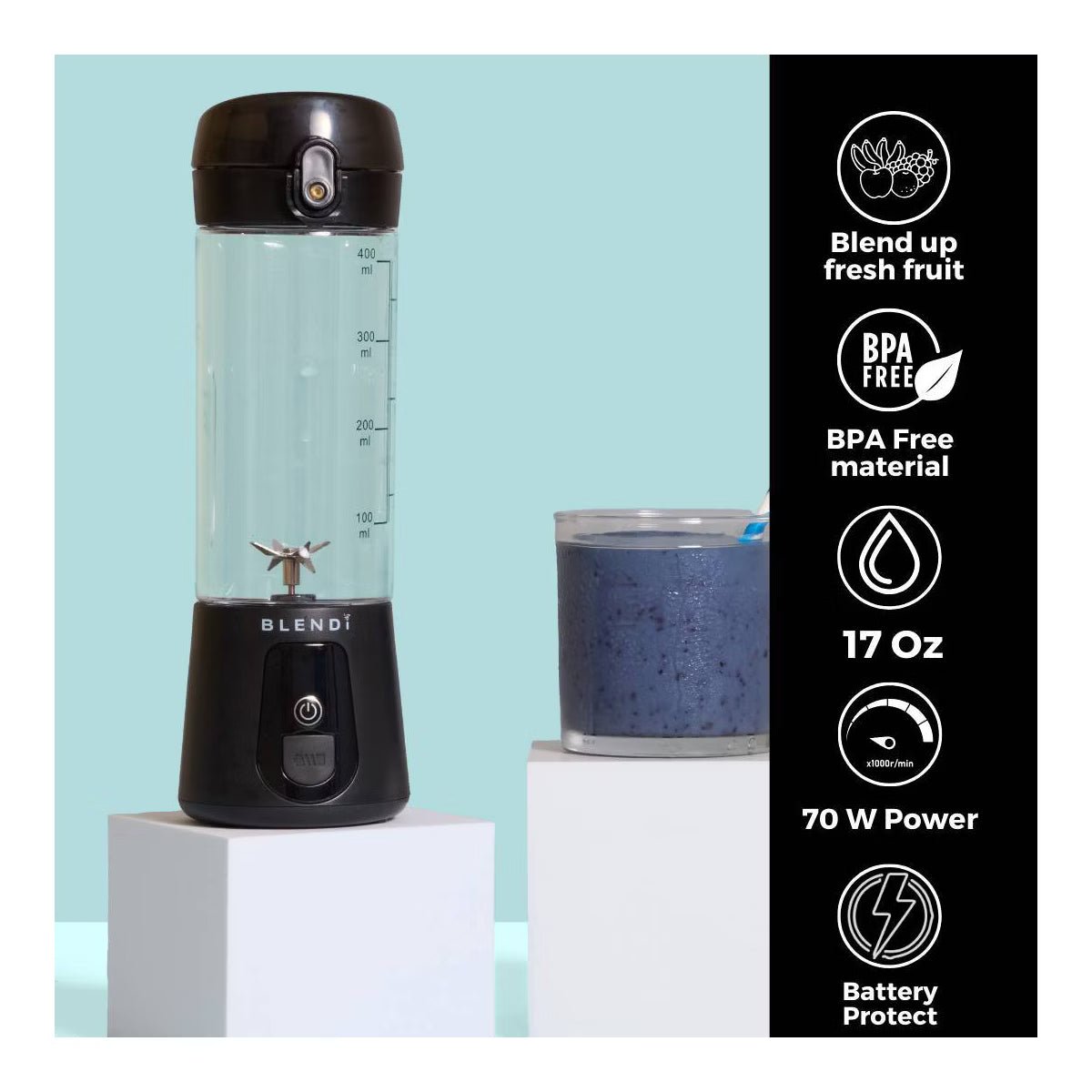 Personal Blender – Personal Blender, 17oz Capacity, 70W – Green
