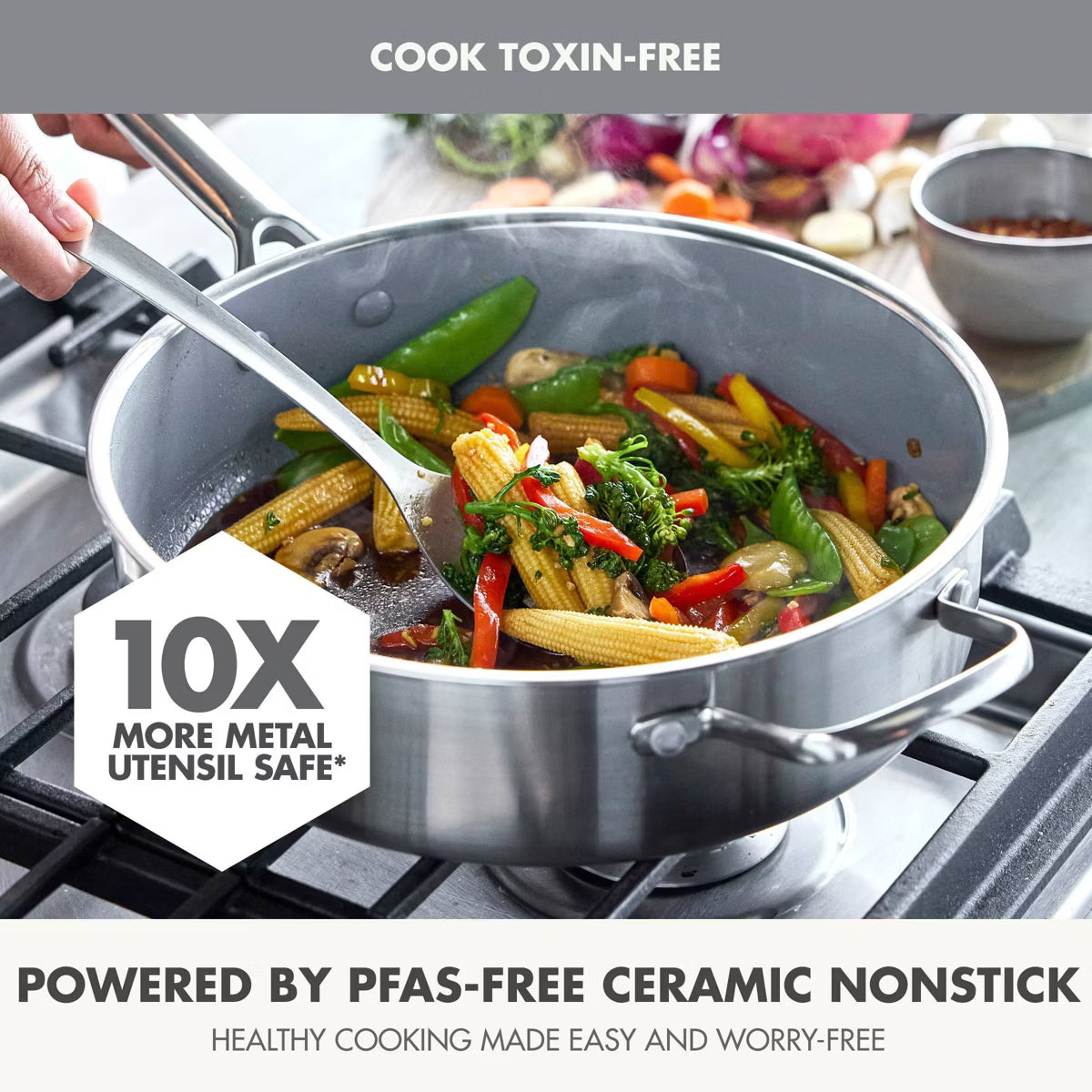 Saute Pan – p all GreenPan GreenPan Prism 5qt Hybrid and Ceramic Nonstick Saute – Geometric