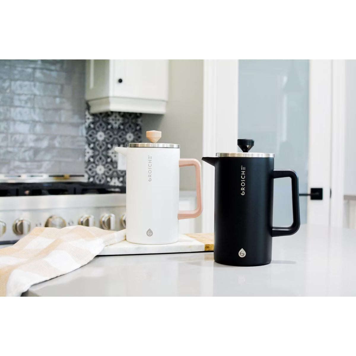 French Press – Culinvaro Stainless Steel Double Wall Insulated French Press, 34 fl oz. Capacity