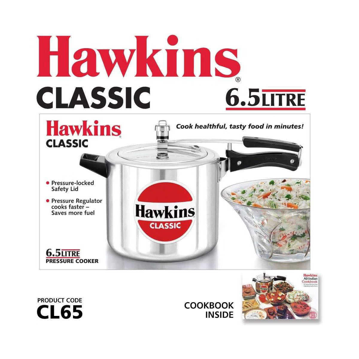 Pressure Cooker – Classic 6.5L Aluminum Pressure Cooker: Stovetop – Silver