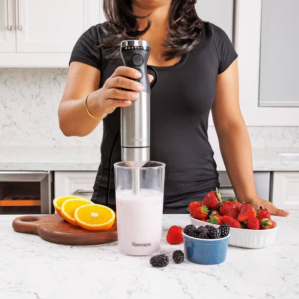 Immersion Blender – 400W Hand Blender Set with Food Chopper and Whisk – Stainless Steel