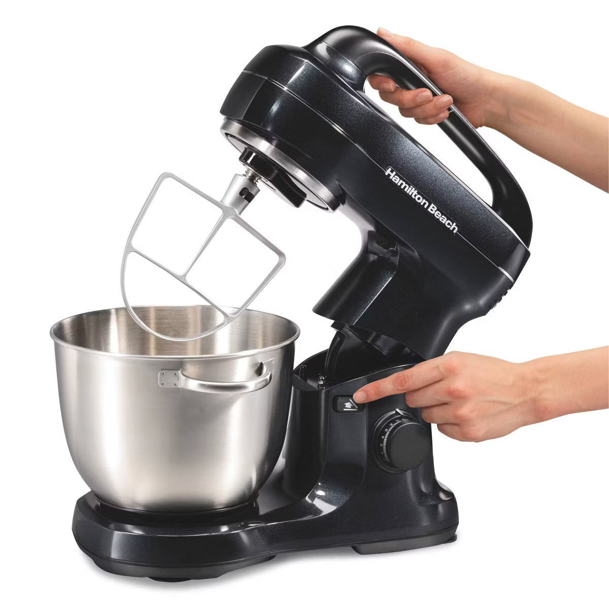 Stand Mixer – 7-Speed Hand Mixer - : 300W Metal Stand Mixer – Black