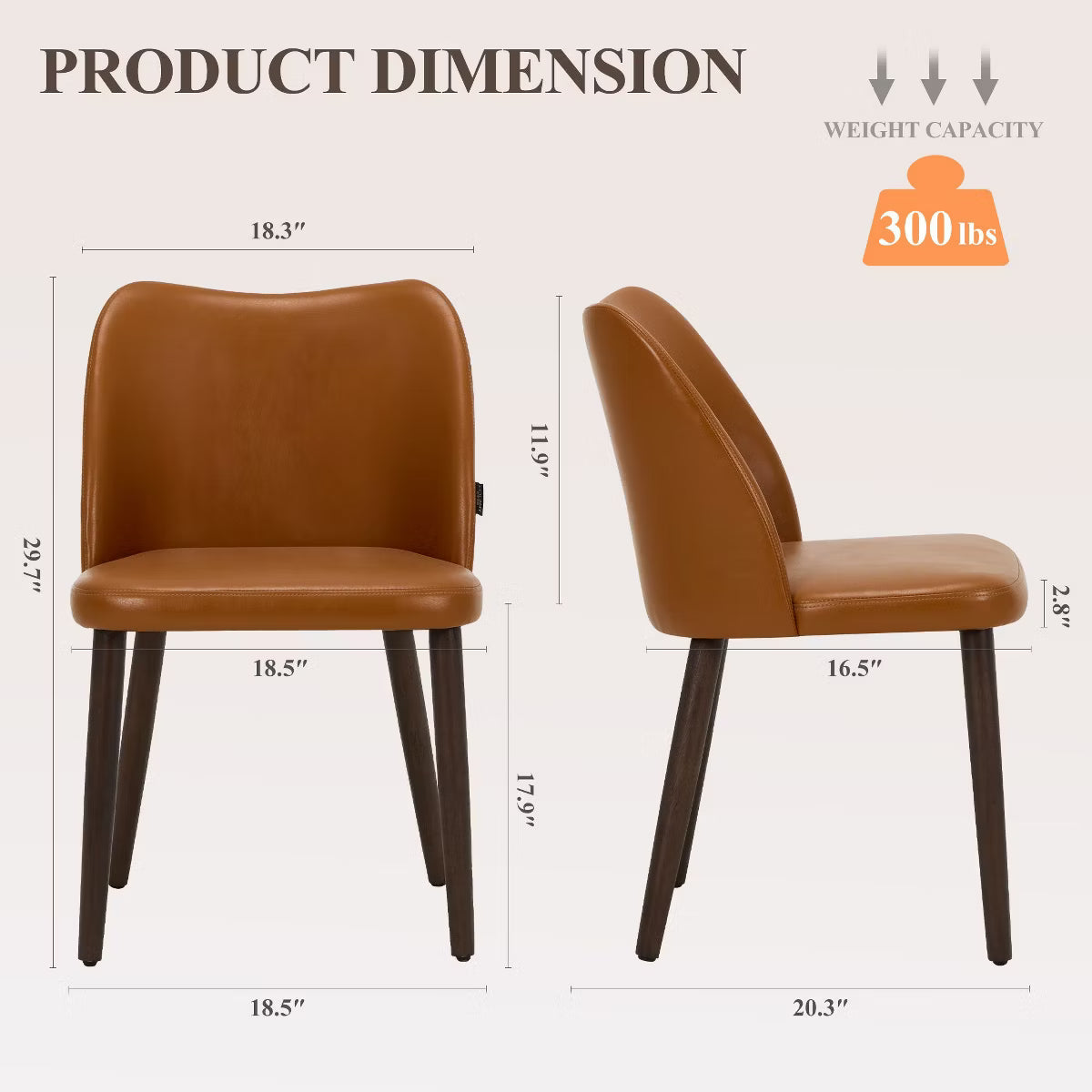 Set of 6 Wood Ergonomic Curved Dining Chairs – Modern Upholstered Chair for Kitchen