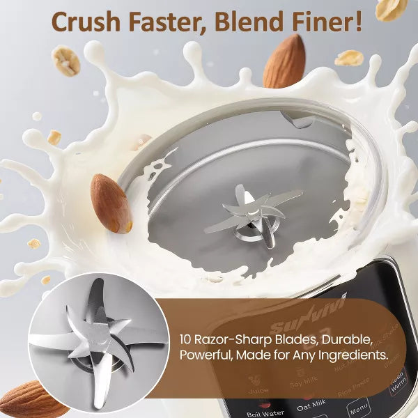 Soy Milk Maker – 8 in 1 Nut Milk Maker Mac8 in 1 Nut Milk Maker Machine: 60oz Soy Milk – White