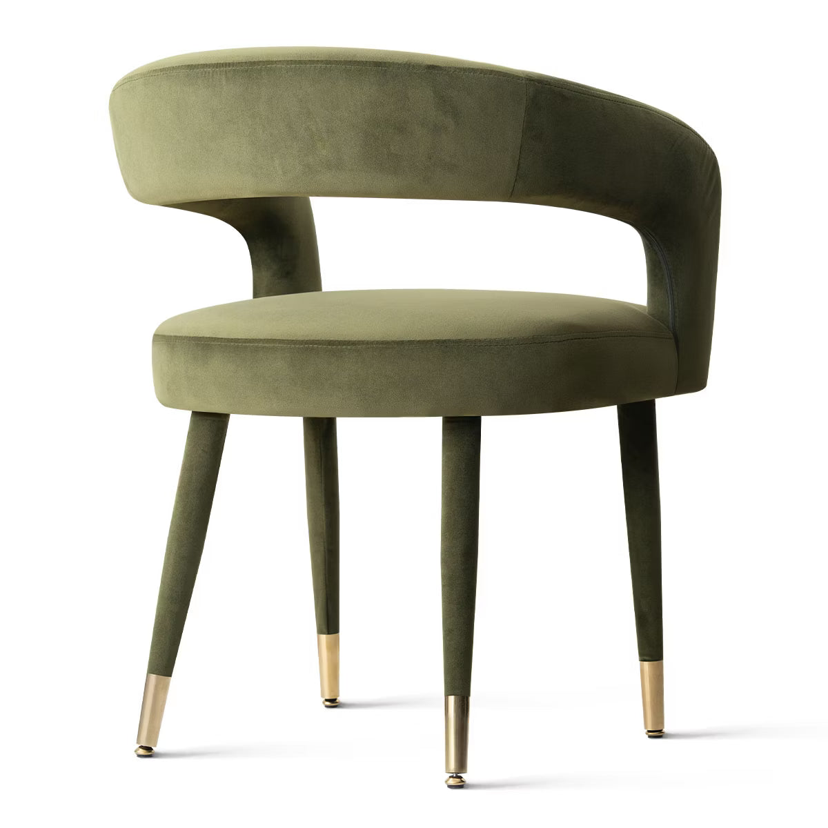 Modern Camel Velvet Dining Chairs Set of 4,
