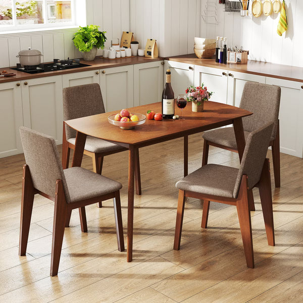 Dining Set – Culinvaro 5-Piece Dining Table Set for 4,Rectangular Kitchen Table withLinen Fabric Chairs