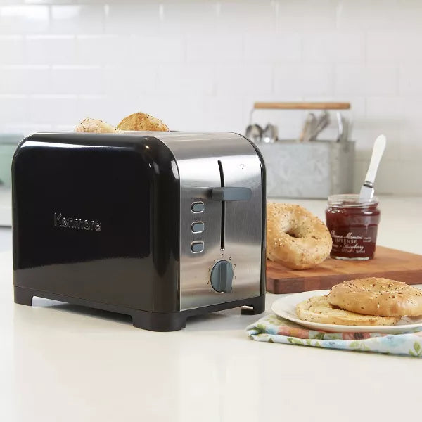 Toaster – 2-Slice Toaster with Wide Slot & Bagel – Stainless Steel