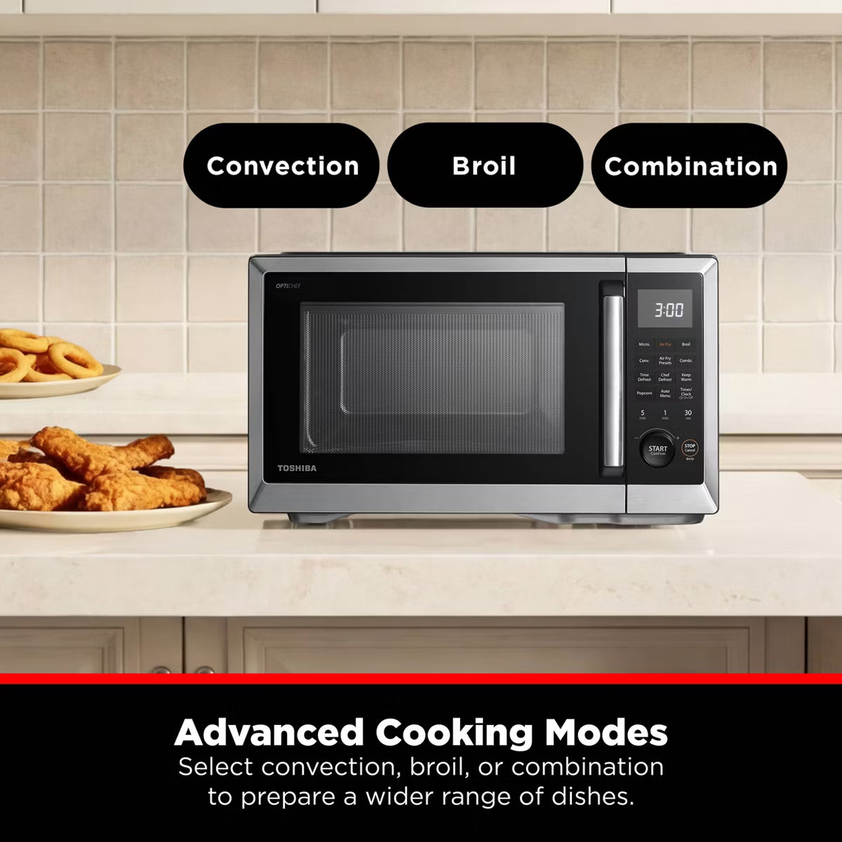 Microwave Oven – 1.0 cu ft Top Airfry Mulitifunctional Countertop Microwave – Black