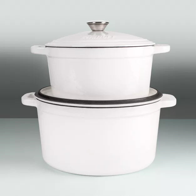 Neo 4Pc Cast Iron Cookware Set – White