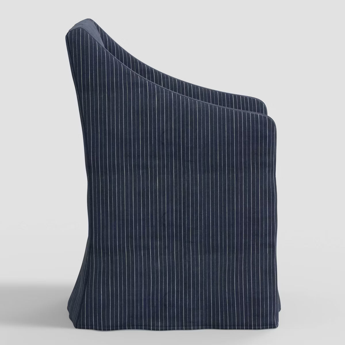Lucy Traditional Sloped Arm Slipcover Dining Chair in Pinstripe