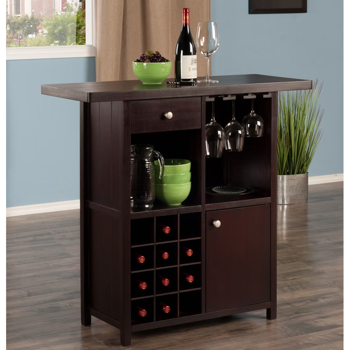 Wine Bar Cabinet – Culinvaro Macon Wine Bar Espresso