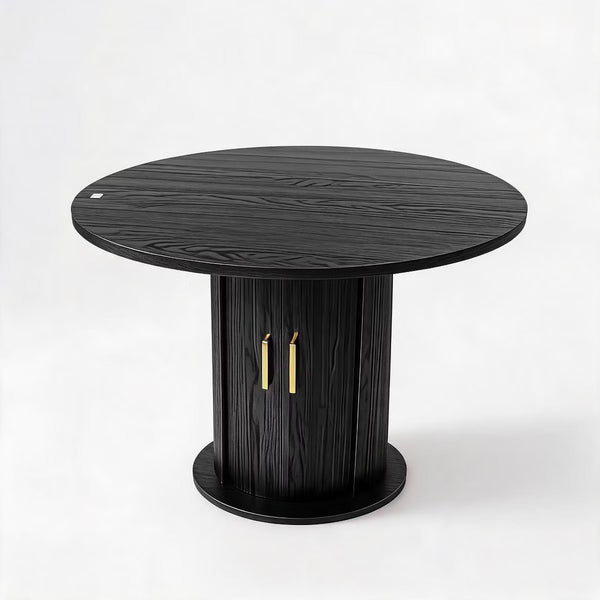 Dining Table – Culinvaro Farmhouse Round Dining Table for 2-4, Small Wooden Kitchen Table with Hidden Storage