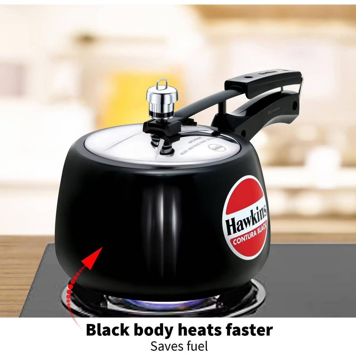 Pressure Cooker – 3L Hard Anodized Pressure Cooker: Aluminum – Black