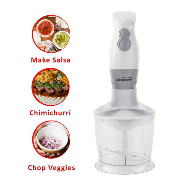 Personal Blender – 38W 2 Speed Hand Blender with Balloon Whisk – White