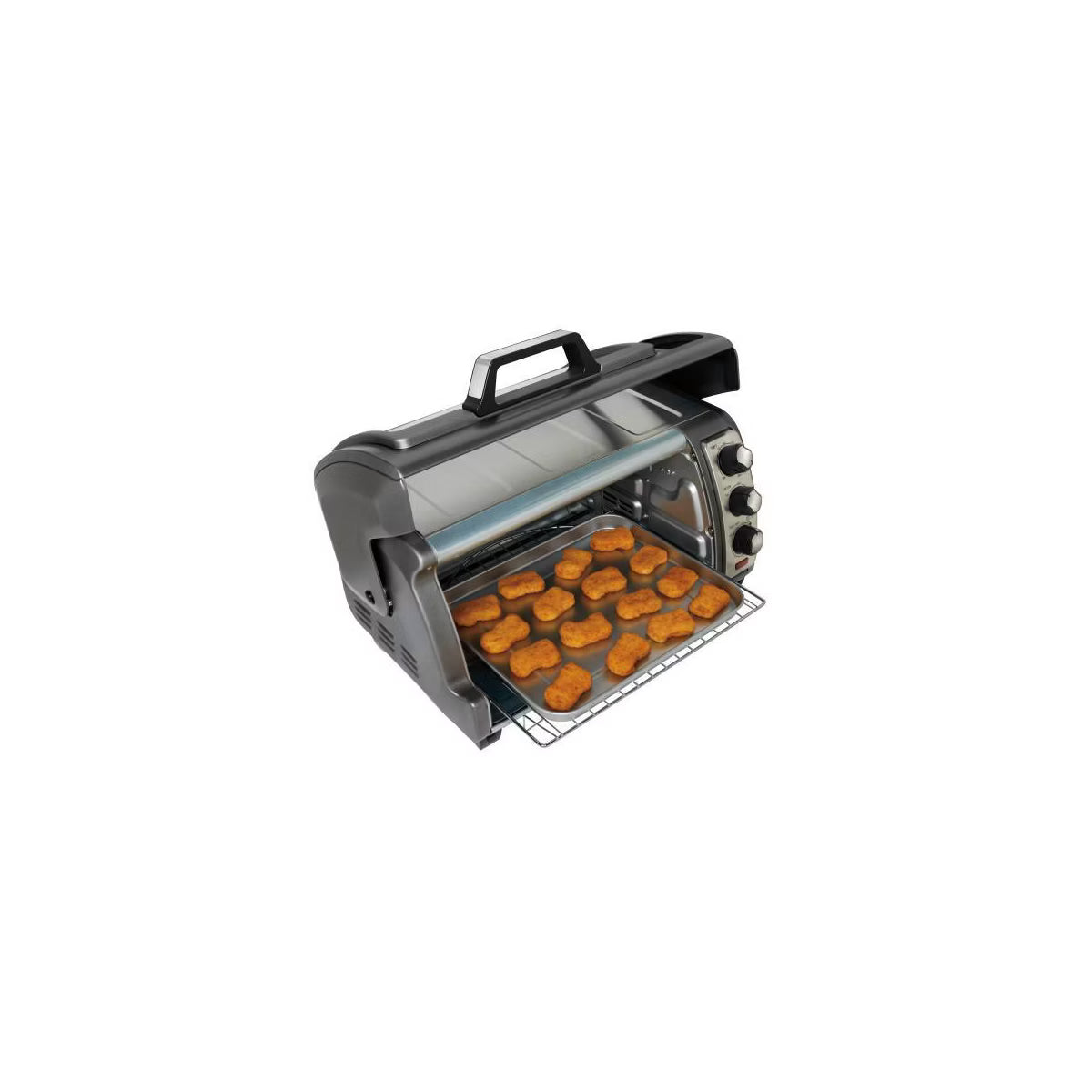 Toaster Oven – Roll-Top Door Easy Reach Toaster Oven – Gray